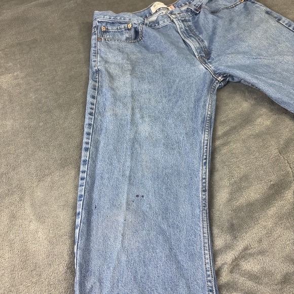 Levis 505 Jeans Mens 36x31 (Actual) Blue Regular Fit Denim Medium Wash Straight - Picture 4 of 16